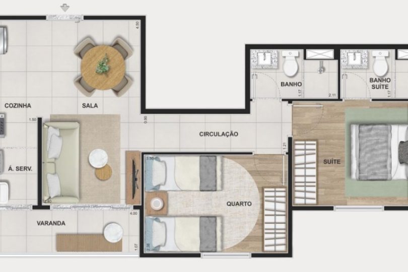 54,58m²